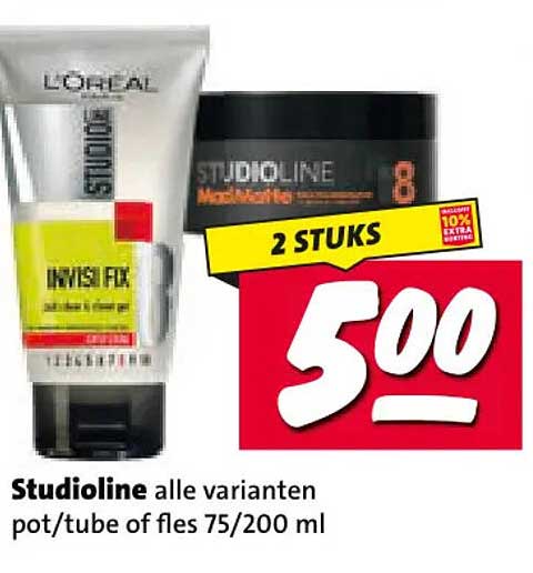Studioline alle varianten pot/tube of fles 75/200 ml 2 STUKS