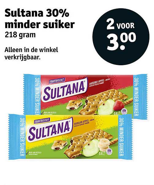 Sultana 30% minder suiker 218 gram