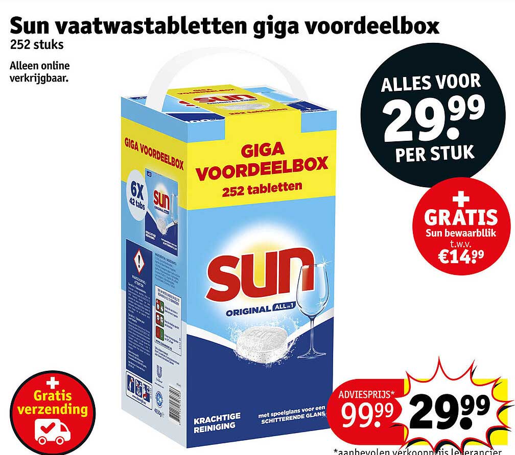Sun vaatwastabletten giga voordeelbox 252 stuks
