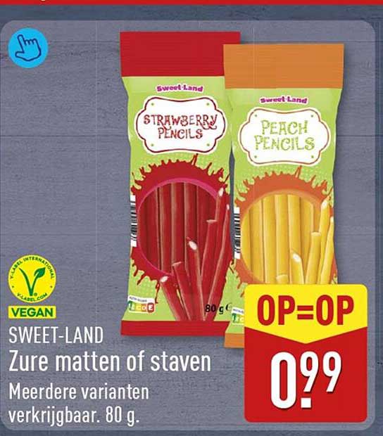 SWEET-LAND Zure matten of staven Meerdere varianten verkrijgbaar. 80 g. OP=OP