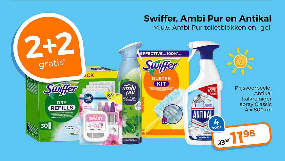 Swiffer, Ambi Pur en Antikal 2+2 gratis