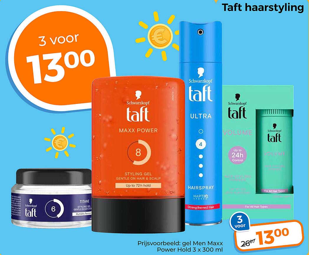 Taft haarstyling 3 voor 13.00