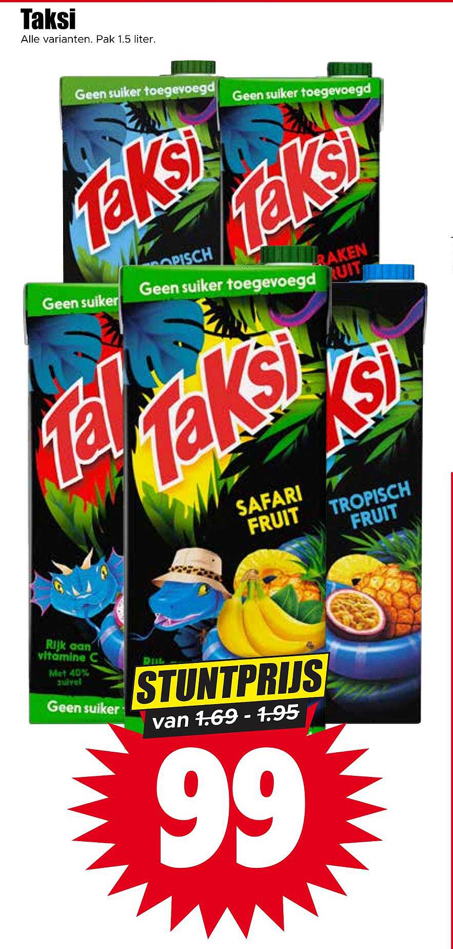Taksi Alle varianten. Pak 1.5 liter. STUNTPRIJS
