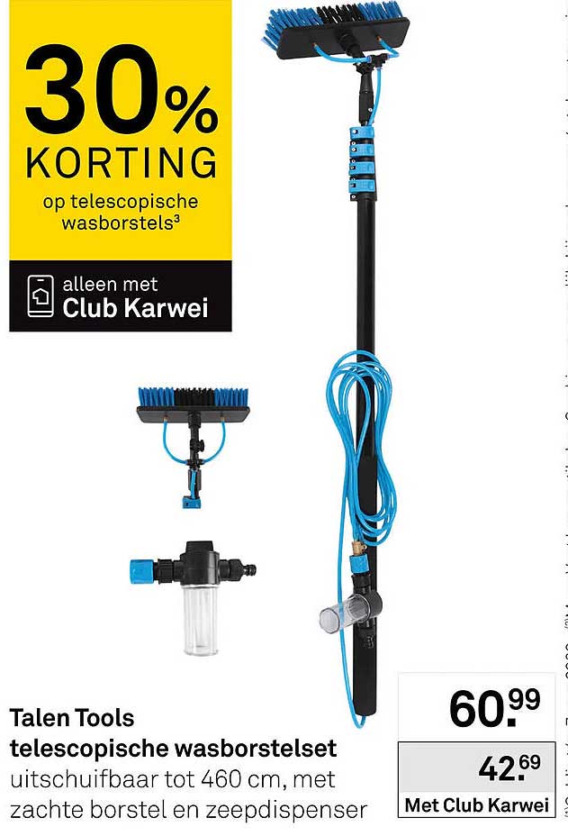 Talen Tools telescopische wasborstelset