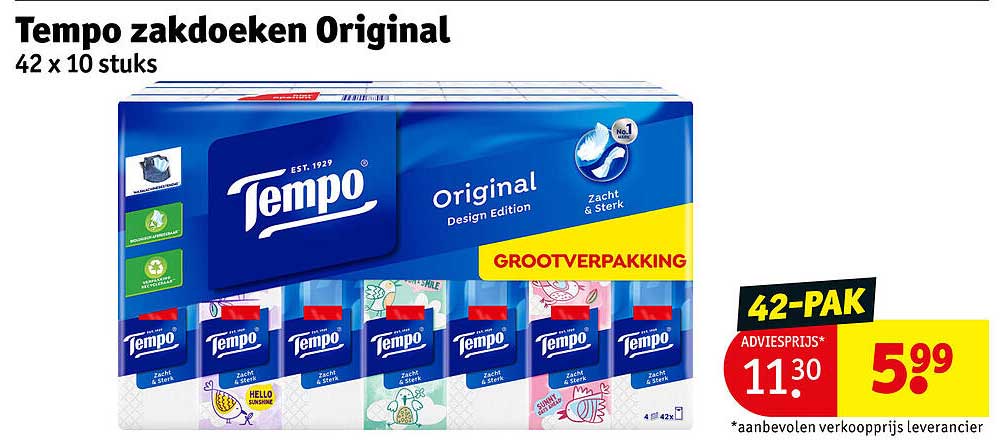 Tempo zakdoeken Original 42 x 10 stuks