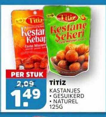 TITIZ KASTANJES GESUIKERD NATUURL – 125G