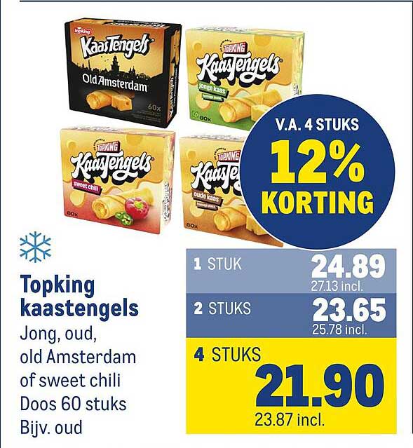 Topping kaastengels Jong, oud, old Amsterdam of sweet chili Doos 60 stuks Bijv. oud 12% KORTING