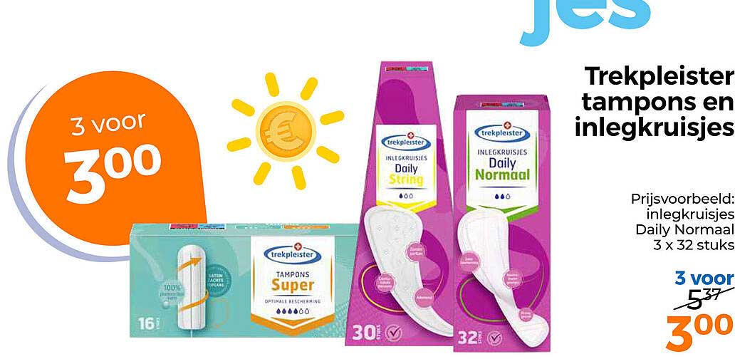 Trekpleister tampons en inlegkruisjes