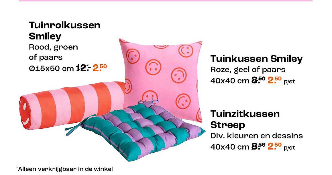 Tuinrolkussen Smiley