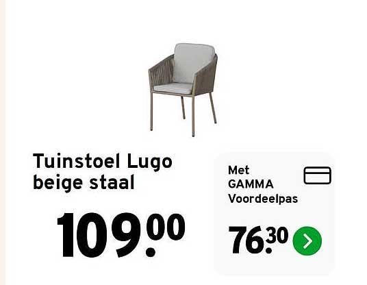 Tuinstoel Lugo beige staal