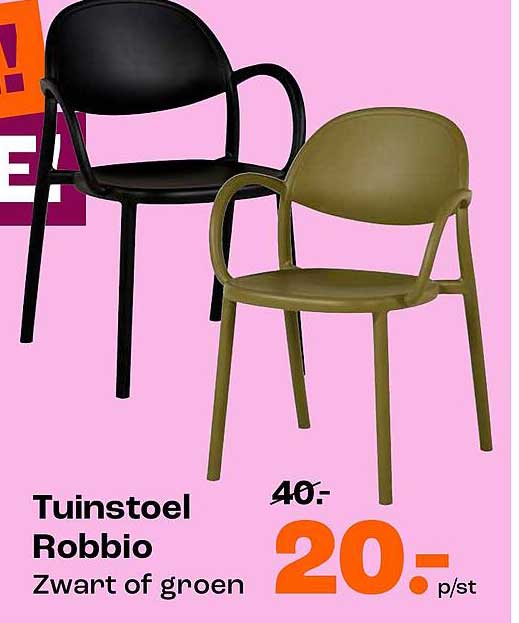 Tuinstoel Robbio Zwart of groen