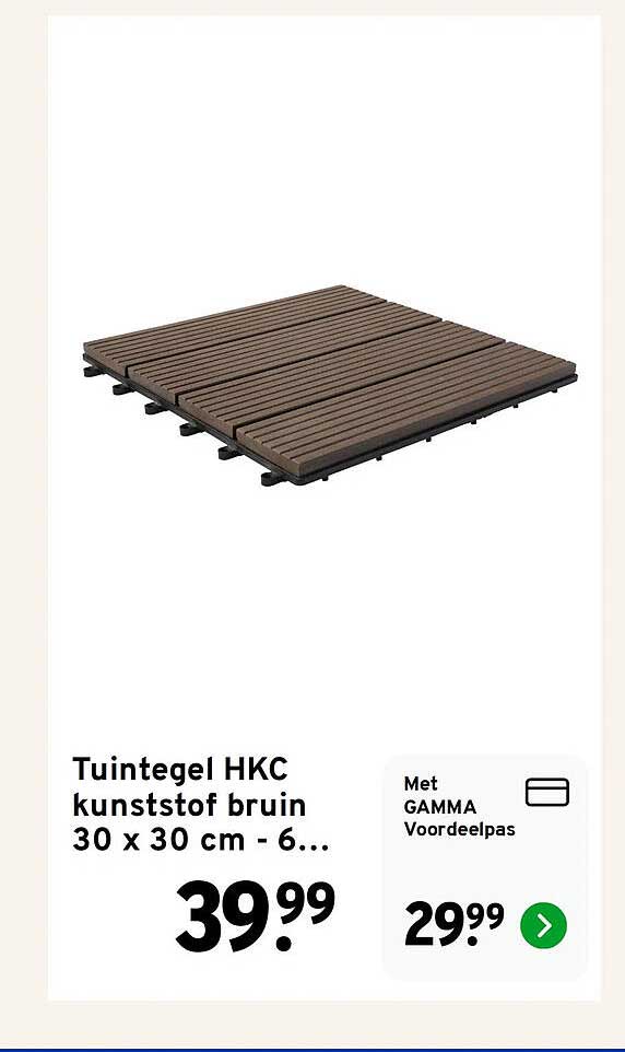 Tuintegel HKC kunststof bruin 30 x 30 cm - 6...