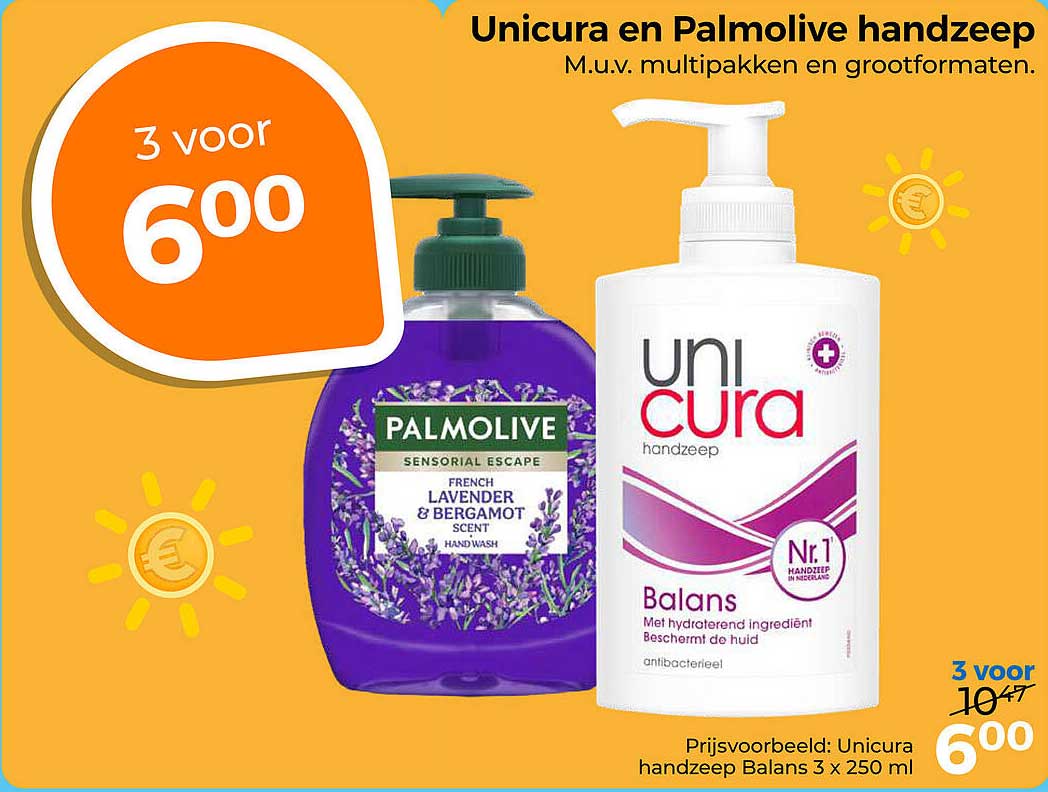 Unicura en Palmolive handzeep
