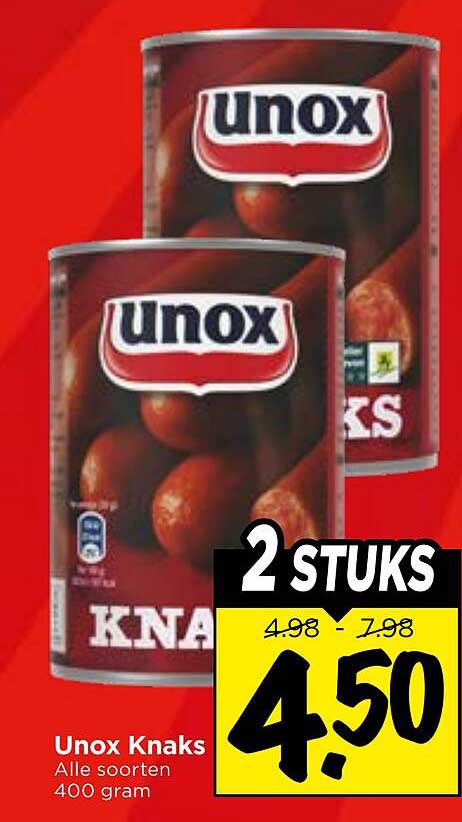 Unox Knaks Alle soorten 400 gram 2 STUKS
