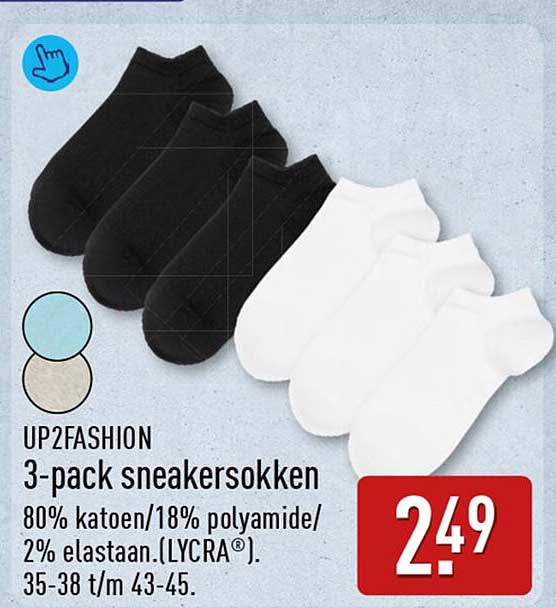 UP2FASHION 3-pack sneakersokken