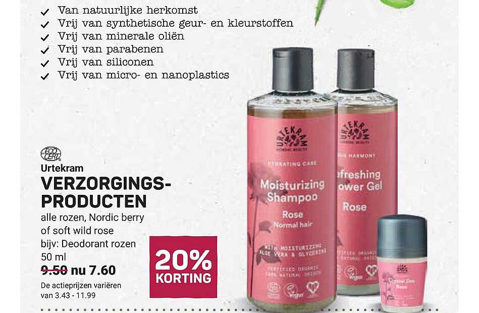 Urtekram VERZORGINGSPRODUCTEN 20% KORTING