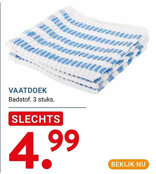 VAATDOEK Badstof. 3 stuks.