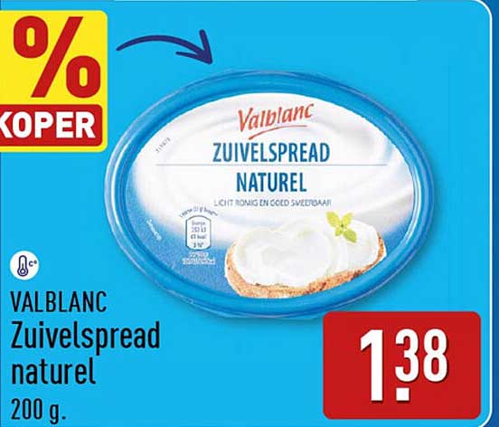 Valblanc Zuivelspread naturel 200 g