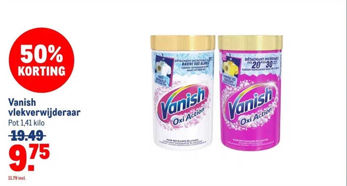 Vanish vlekverwijderaar 50% korting