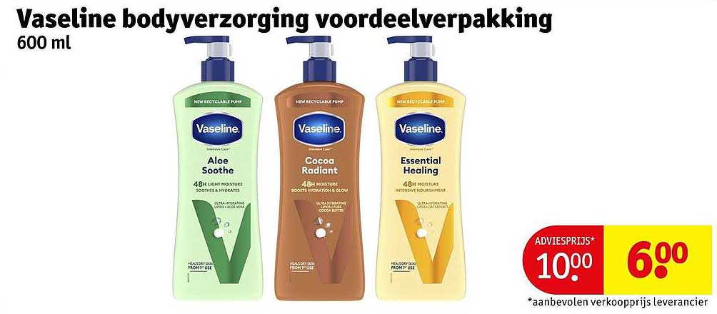 Vaseline bodyverzorging voordeelverpakking 600 ml