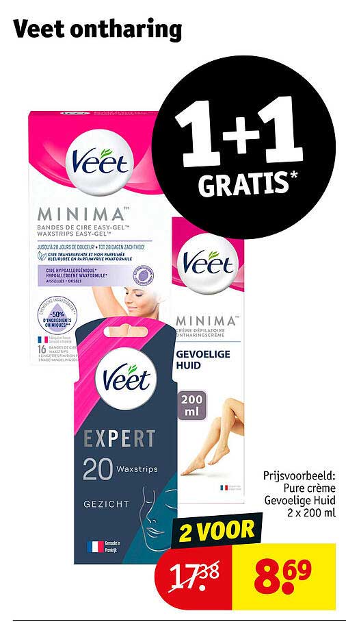 Veet ontharing 1+1 GRATIS