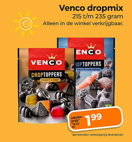 Venco dropmix 215 t/m 235 gram