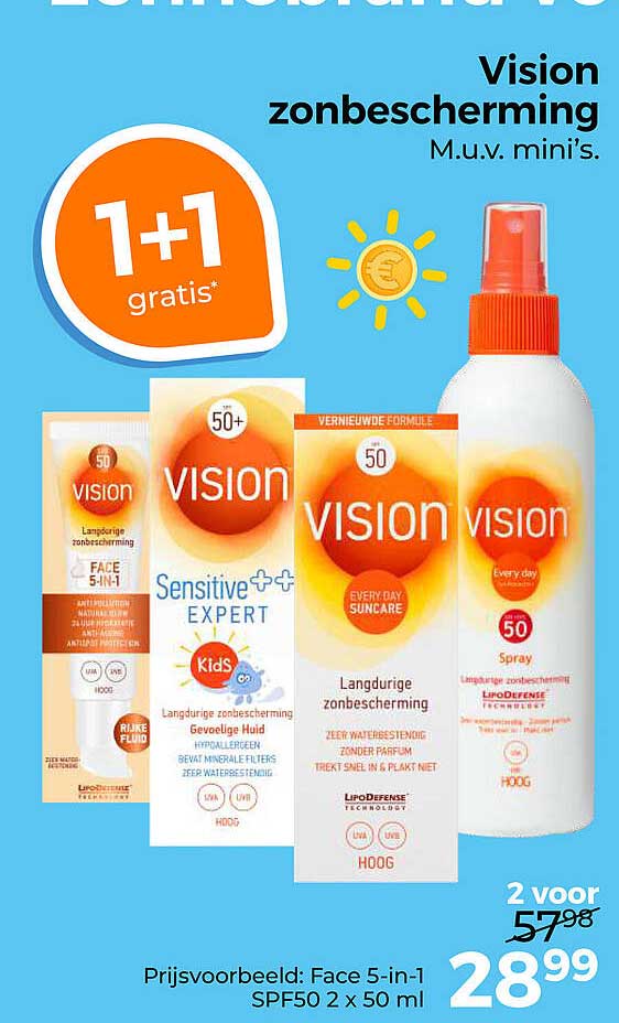 Vision zonbescherming M.u.v. mini's 1+1 gratis