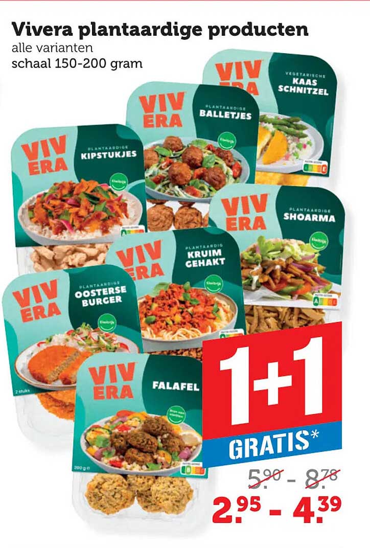 Vivera plantaardige producten 1+1 gratis
