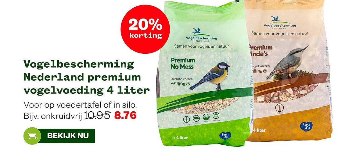 Vogelbescherming Nederland premium vogelvoeding 4 liter