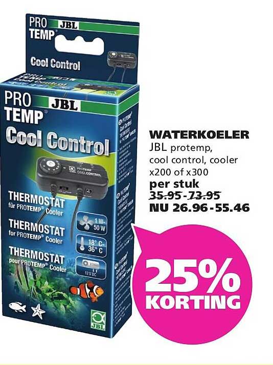WATERKOELER JBL protemp, cool control, cooler x200 of x300 per stuk 25% KORTING