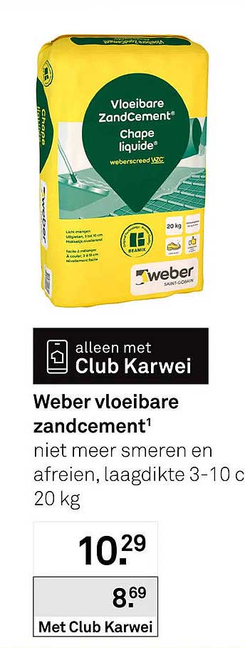 Weber vloeibare zandcement