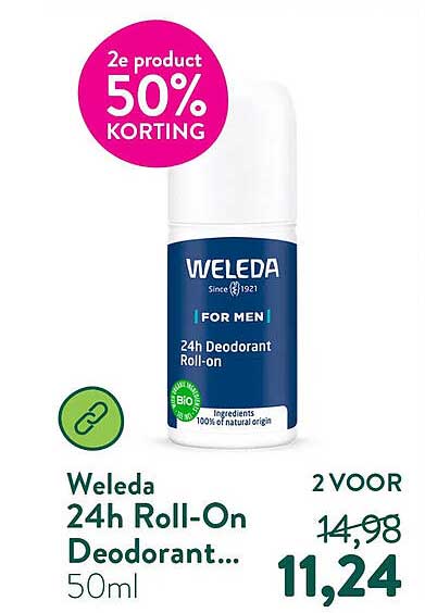 Weleda 24h Roll-On Deodorant... 2e product 50% korting