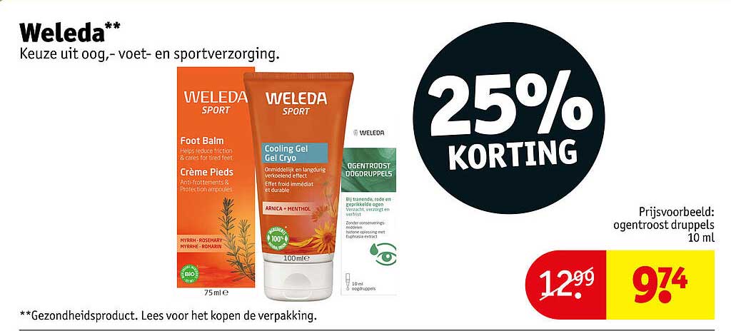 Weleda Keuze uit oog-, voet- en sportverzorging 25% KORTING
