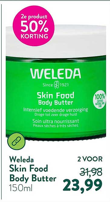 Weleda Skin Food Body Butter 150ml 2e product 50% korting