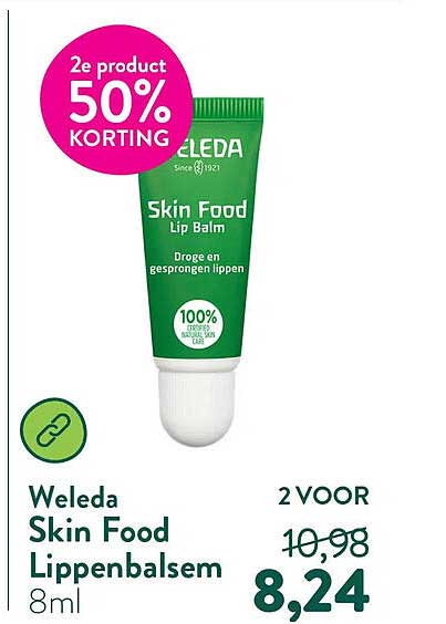Weleda Skin Food Lippenbalsem 2e product 50% korting