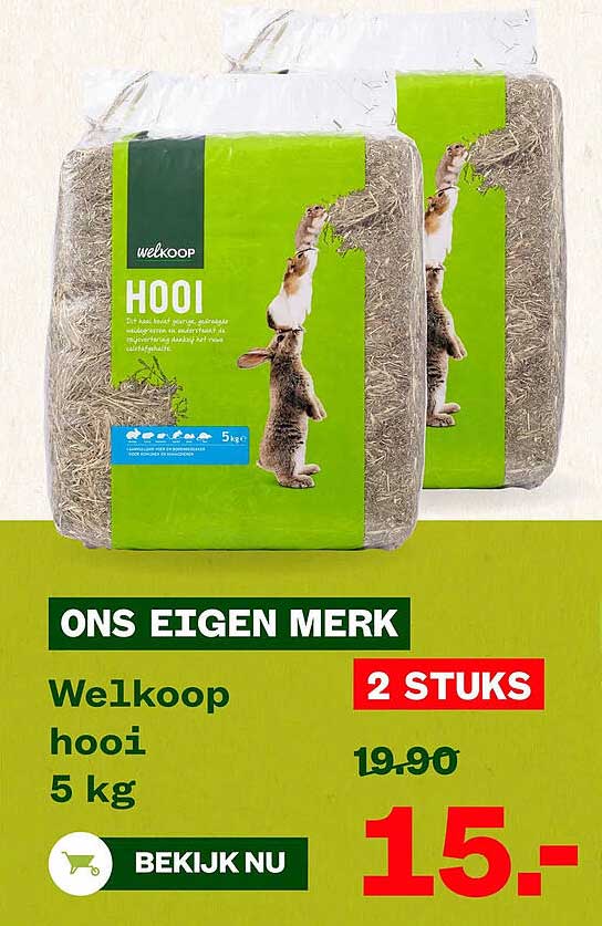 Welkoop hooi 5 kg 2 STUKS