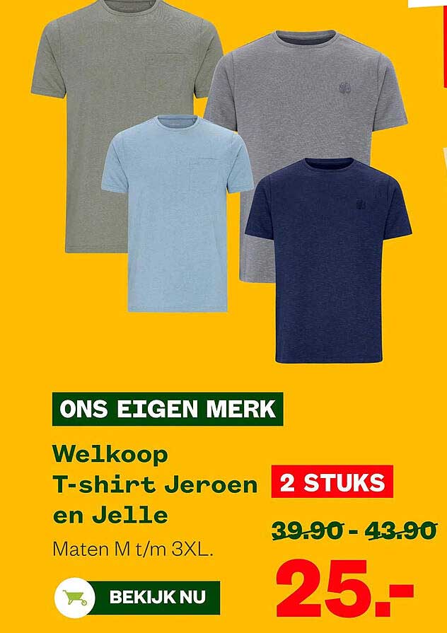 Welkoop T-shirt Jeroen en Jelle 2 STUKS