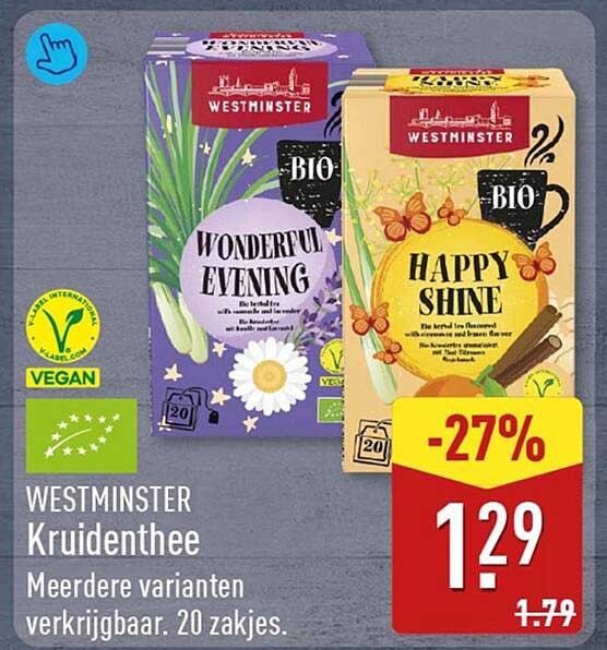 WESTMINSTER Kruidenthee Meerdere varianten verkrijgbaar. 20 zakjes. -27%