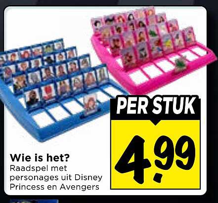 Wie is het? Raadspel met personages uit Disney Princess en Avengers