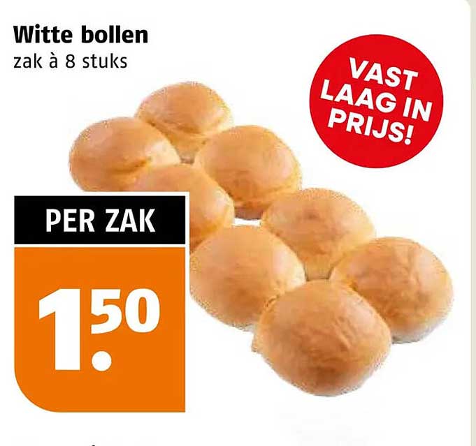 Witte bollen zak à 8 stuks
