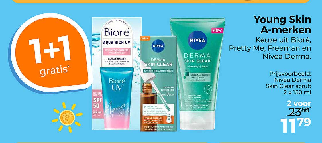 Young Skin A-merken 1+1 gratis