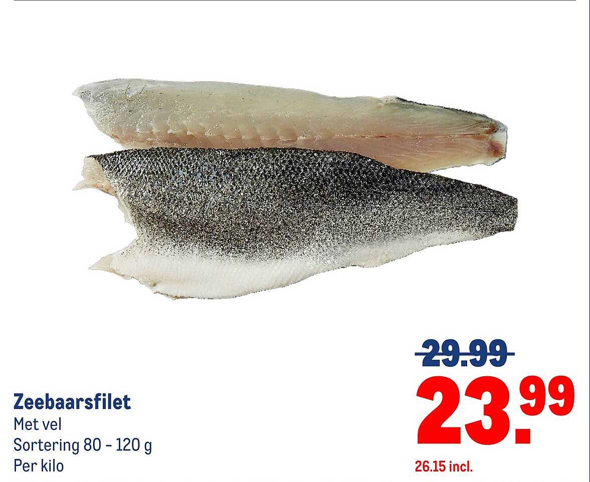 Zeebaarsfilet met vel