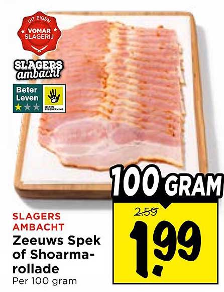 Zeeuws Spek of Shoarma-rollade Per 100 gram