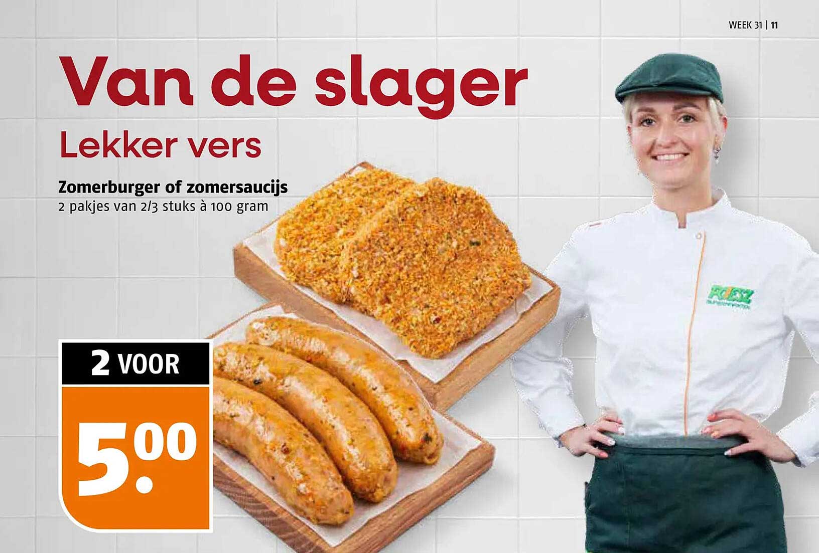 Zomerburger of zomersaucijs 2 pakjes van 2/3 stuks à 100 gram 2 voor