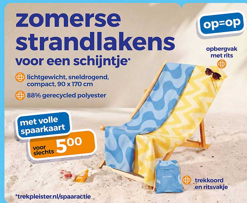 zomerse strandlakens voor een schijntje* met volle spaarkaart