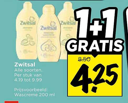 Zwitsal 1+1 gratis