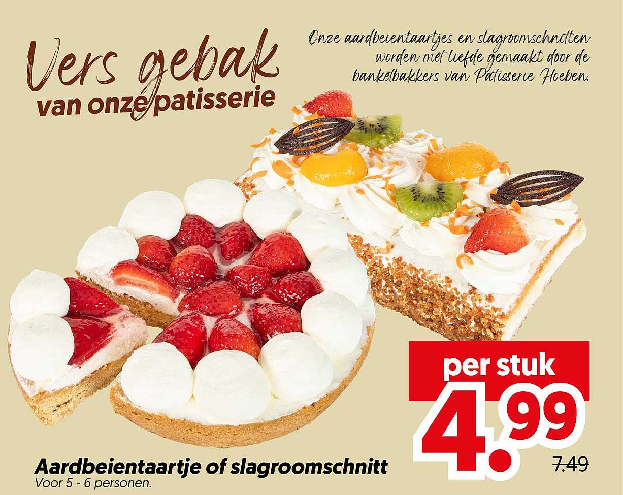 Aardbeientaartje of slagroomschnitt