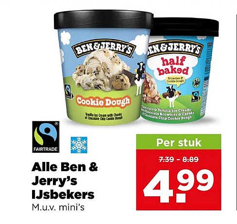 Alle Ben & Jerry's IJsbekers M.u.v. mini's