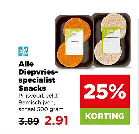 Alle Diepvries-specialist Snacks 25% KORTING