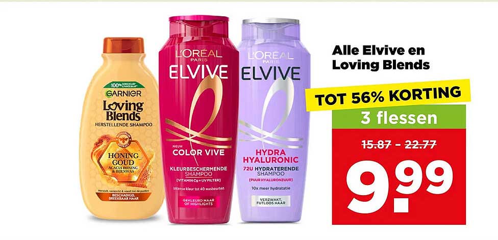 Alle Elvive en Loving Blends TOT 56% KORTING 3 flessen